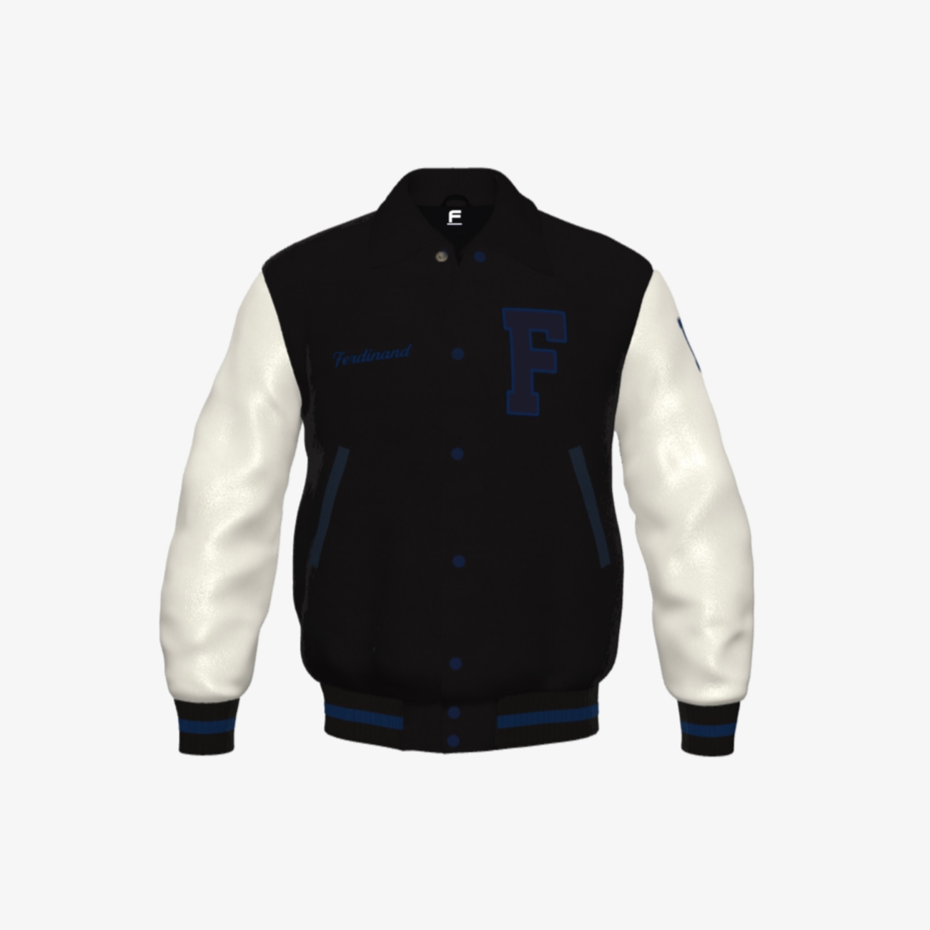 Stealth Influencer - Ferdinand Varsity Jacket ("Limited" Edition, Black, Blue, Cream)