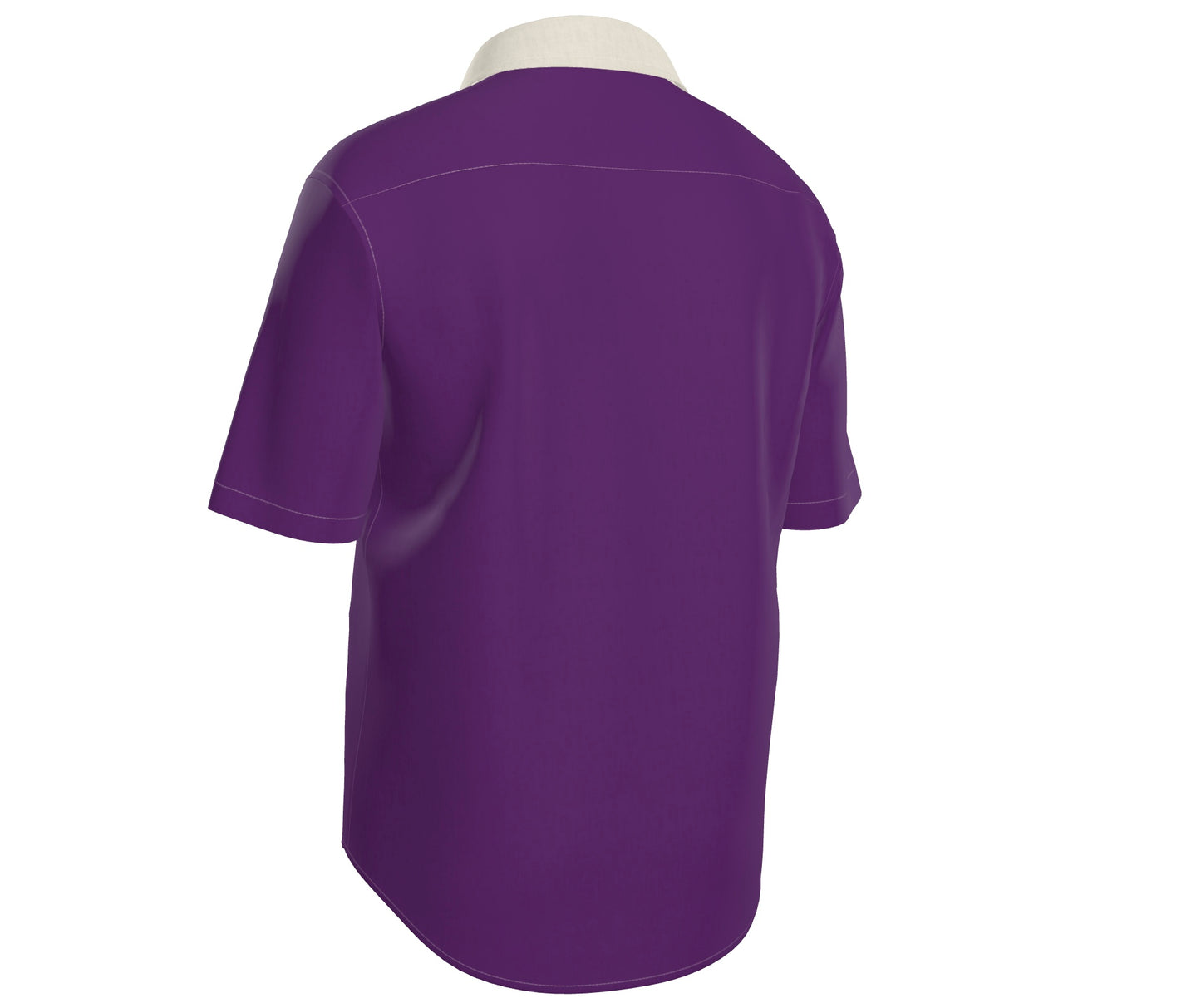 Mens Short Sleeve Active Button Down Bossnova on Purple