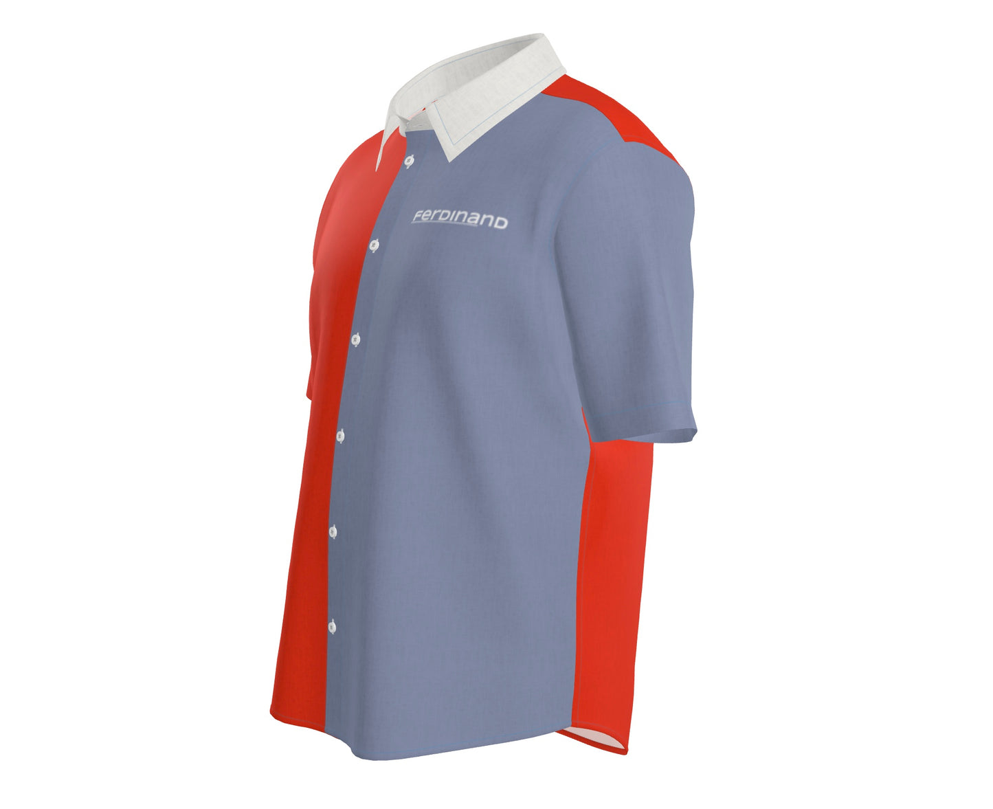 Mens Short Sleeve Active Button Down Smokey Purple on Orange
