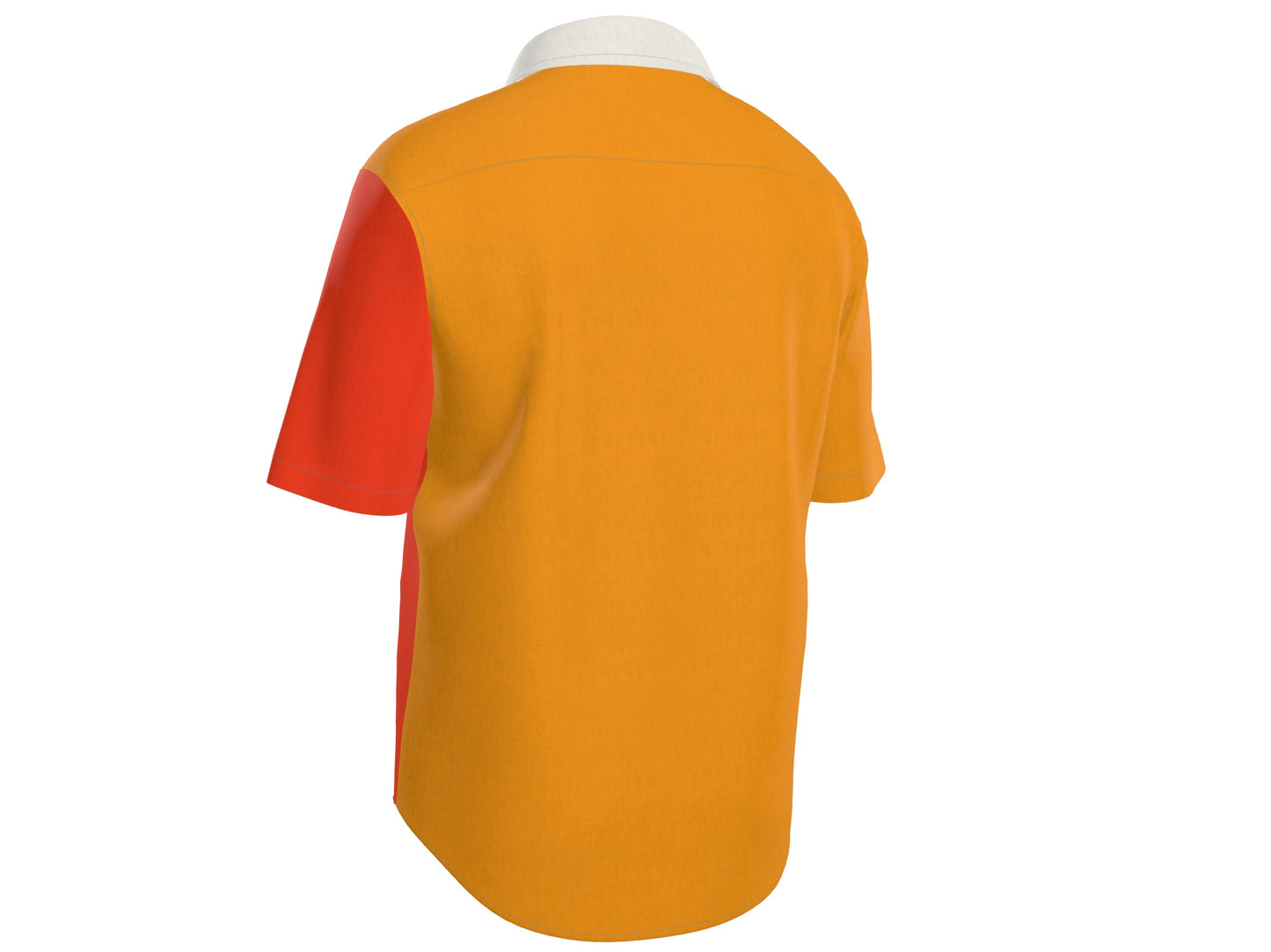 Mens Short Sleeve Active Button Down Cinebar on Orange