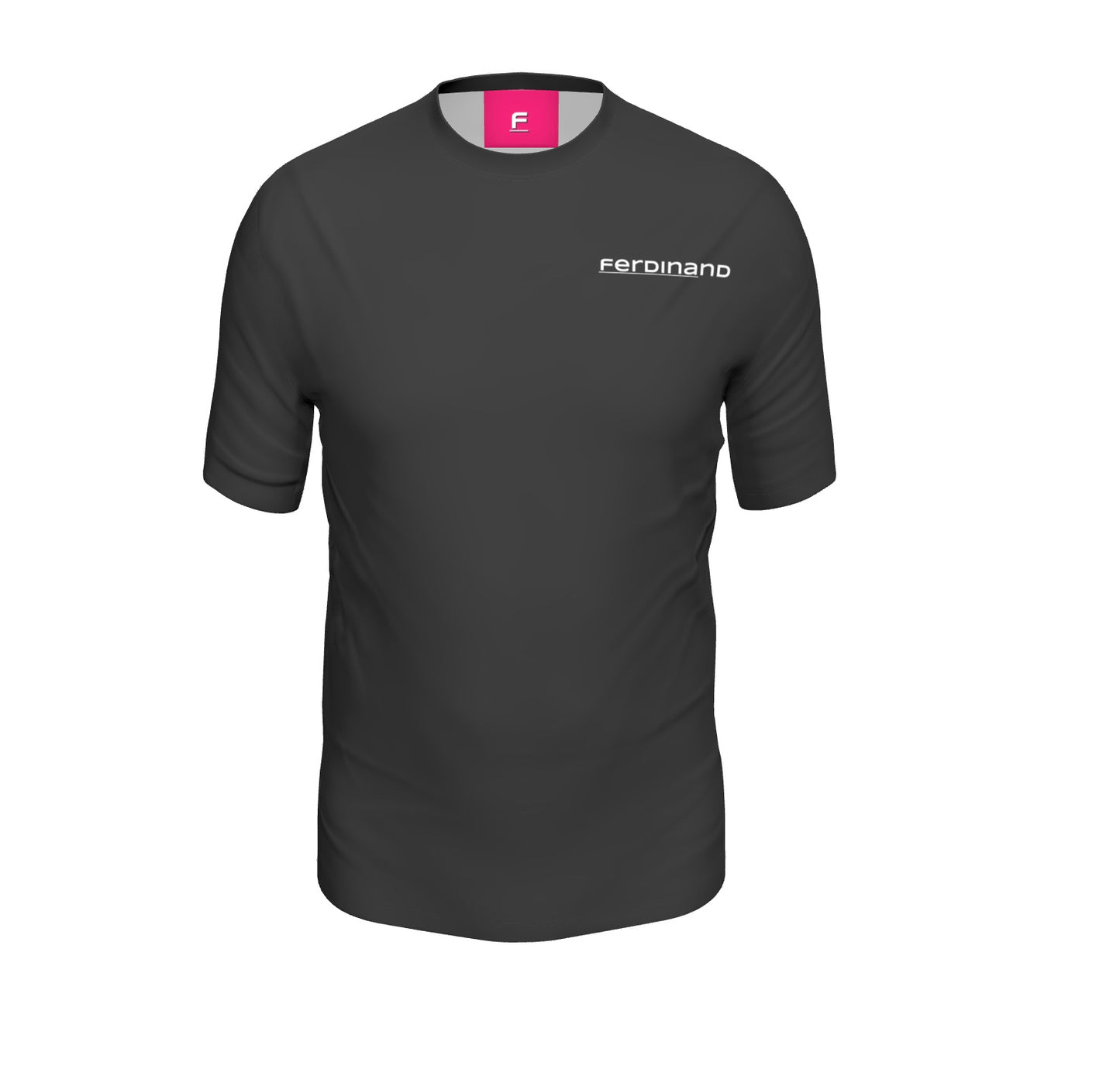 Ferdinand Mens Active Black T-Shirt - White and Pink F Logo