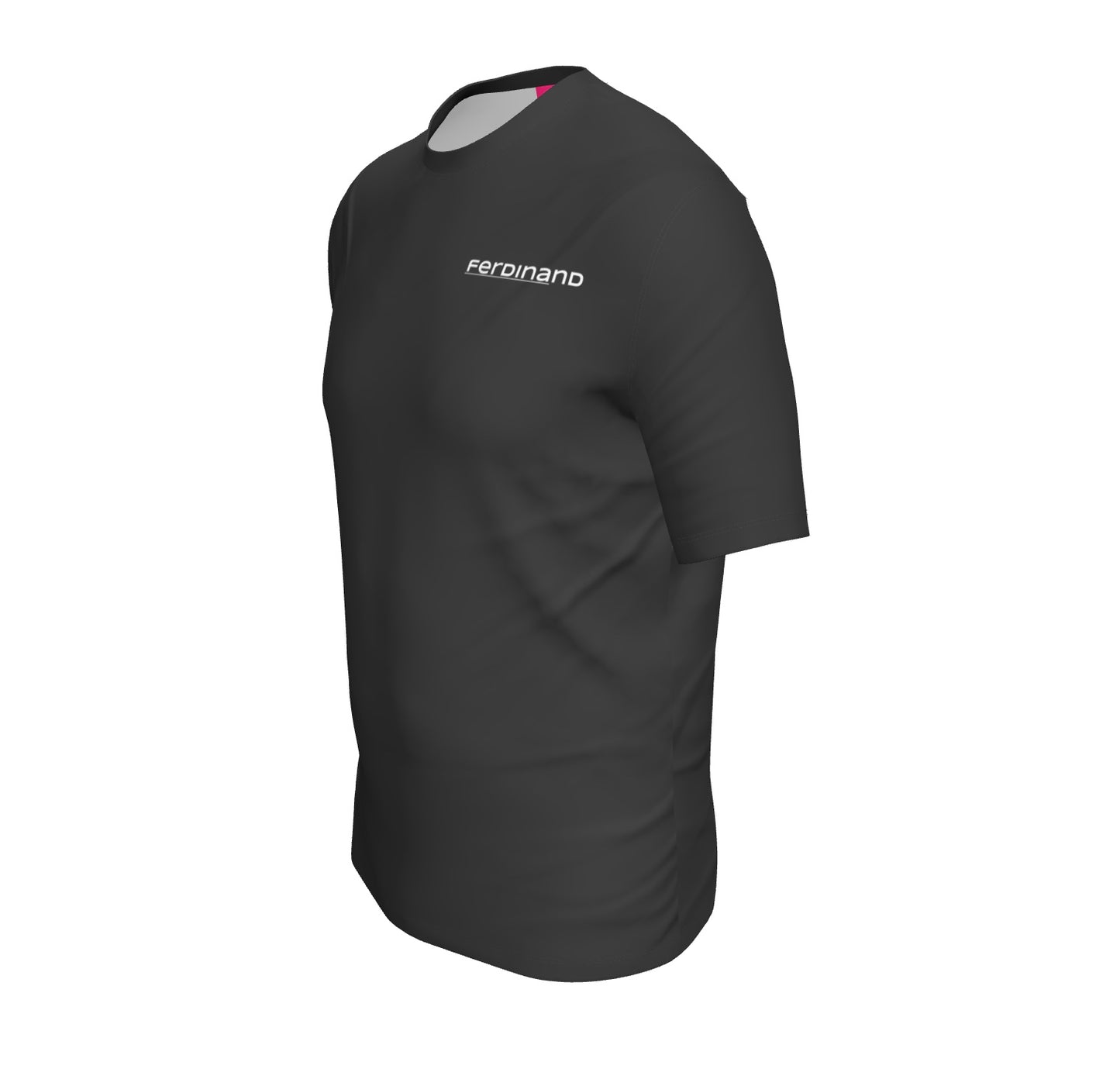 Ferdinand Mens Active Black T-Shirt - White and Pink F Logo