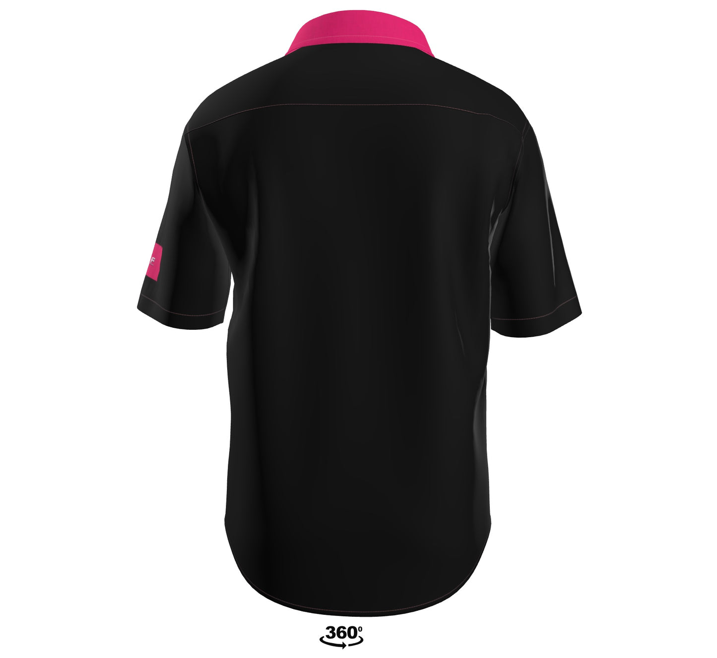 Mens Short Sleeve GT Active Button Down, Pink on Black