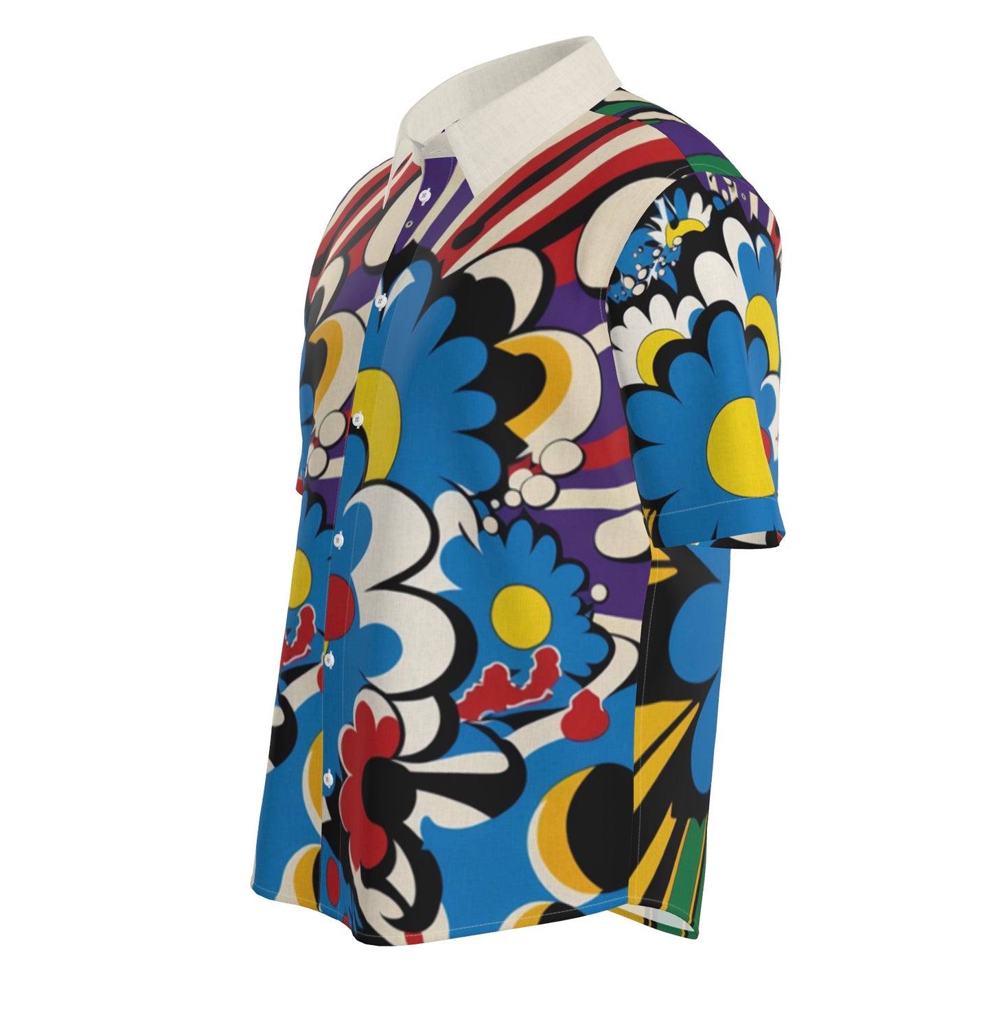 Mens Short Sleeve Active Button Down Flowerbomb III