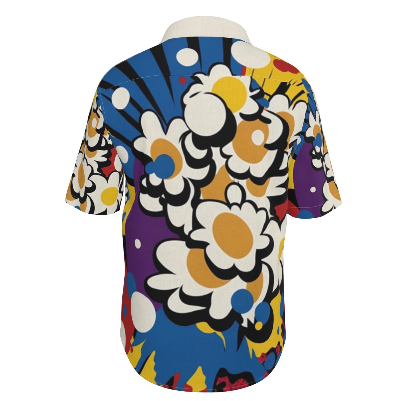 Mens Short Sleeve Active Button Down Flowerbomb I
