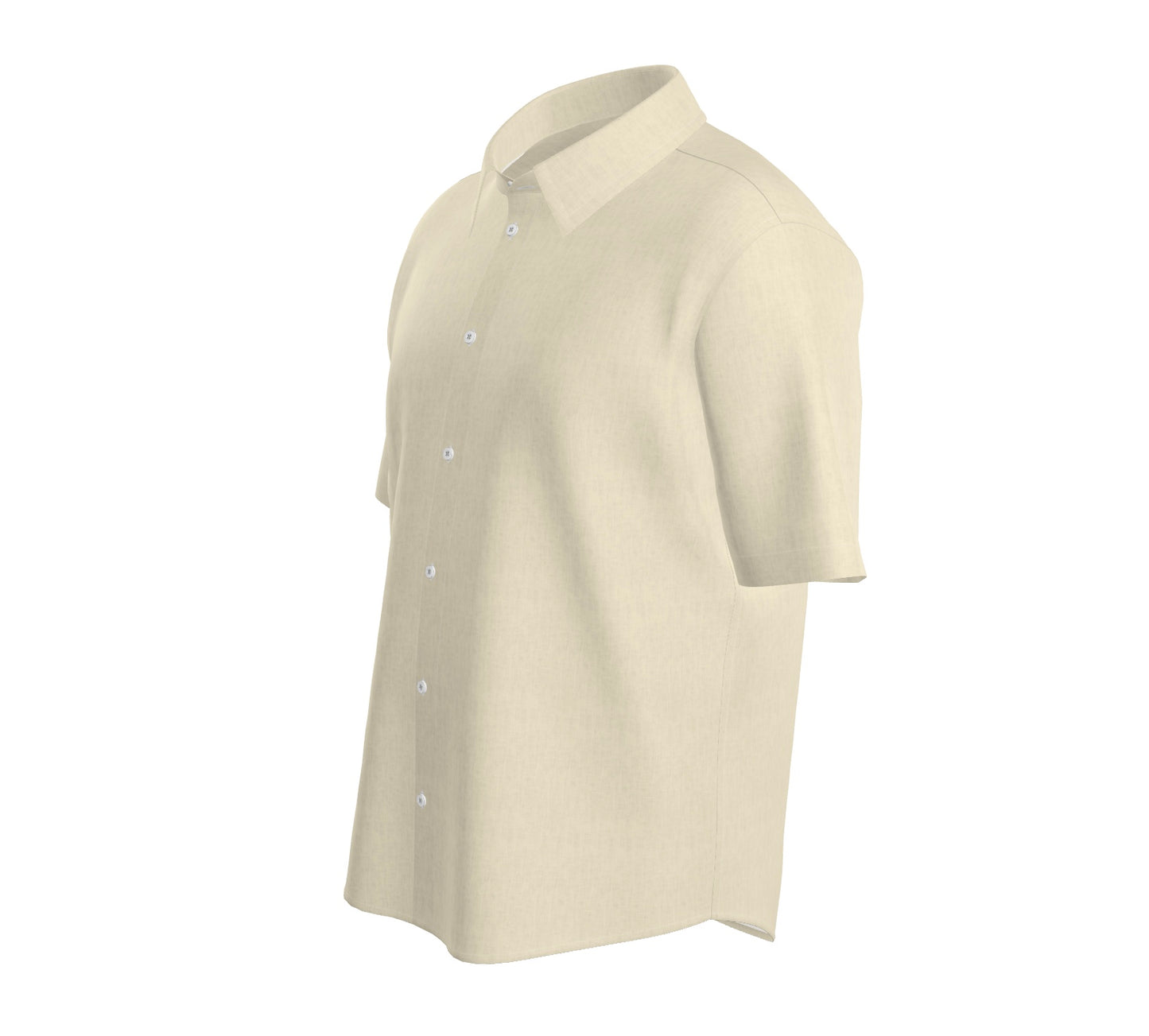 Mens Short Sleeve Active Button Down Cream