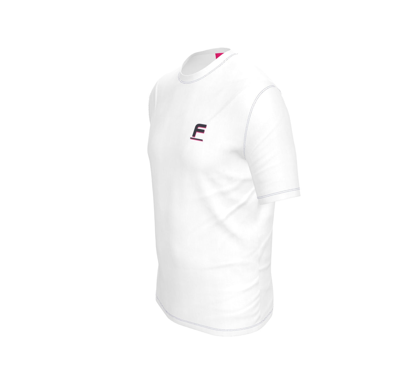 Ferdinand Mens White T-Shirt - F Icon In Black, Pink Shadow