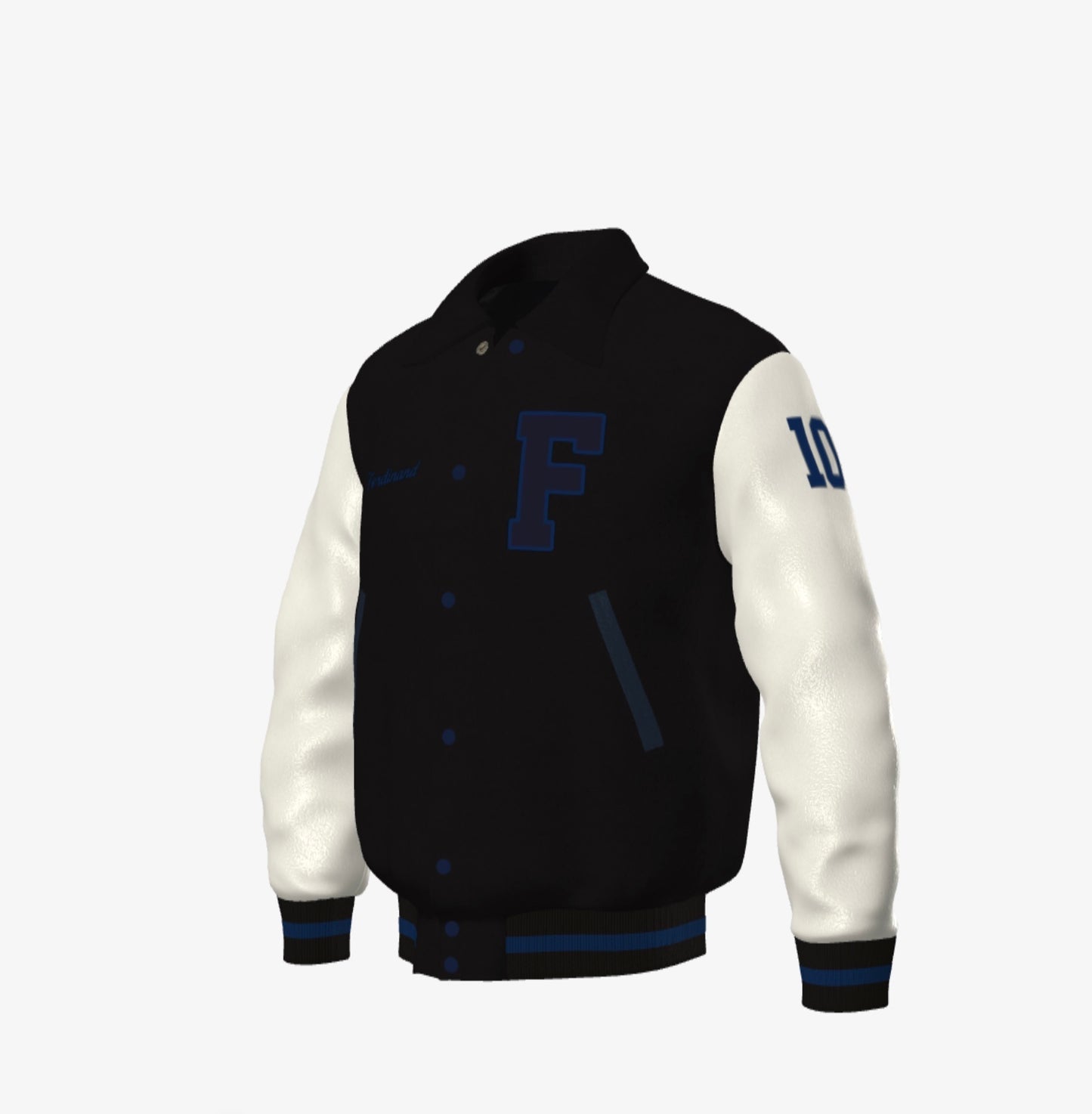 Stealth Influencer - Ferdinand Varsity Jacket ("Limited" Edition, Black, Blue, Cream)