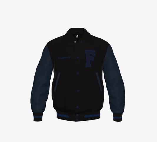 Stealth Influencer - Ferdinand Varsity Jacket ("Limited" Edition,  Black on Blue)