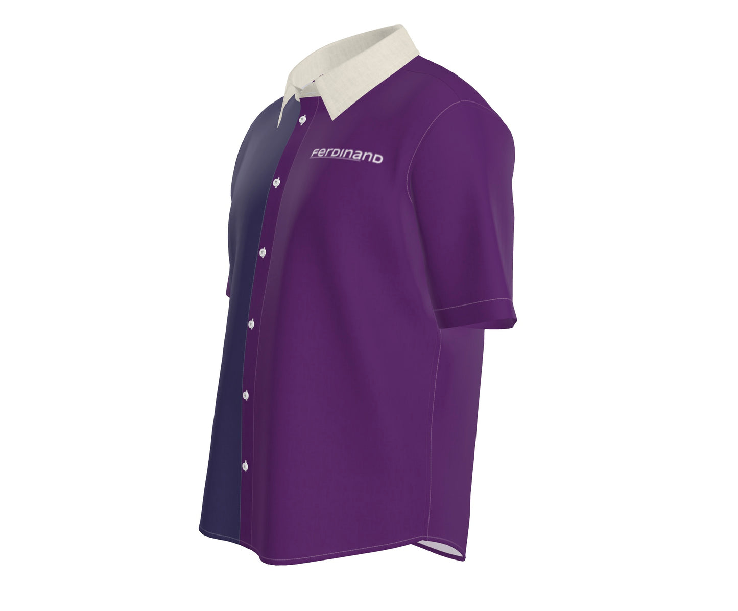 Mens Short Sleeve Active Button Down Bossnova on Purple