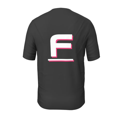 Ferdinand Mens Active Black T-Shirt - White and Pink F Logo