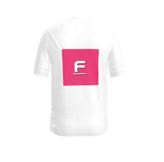 Ferdinand Mens Active White T-Shirt - Pink and Shite F Flag