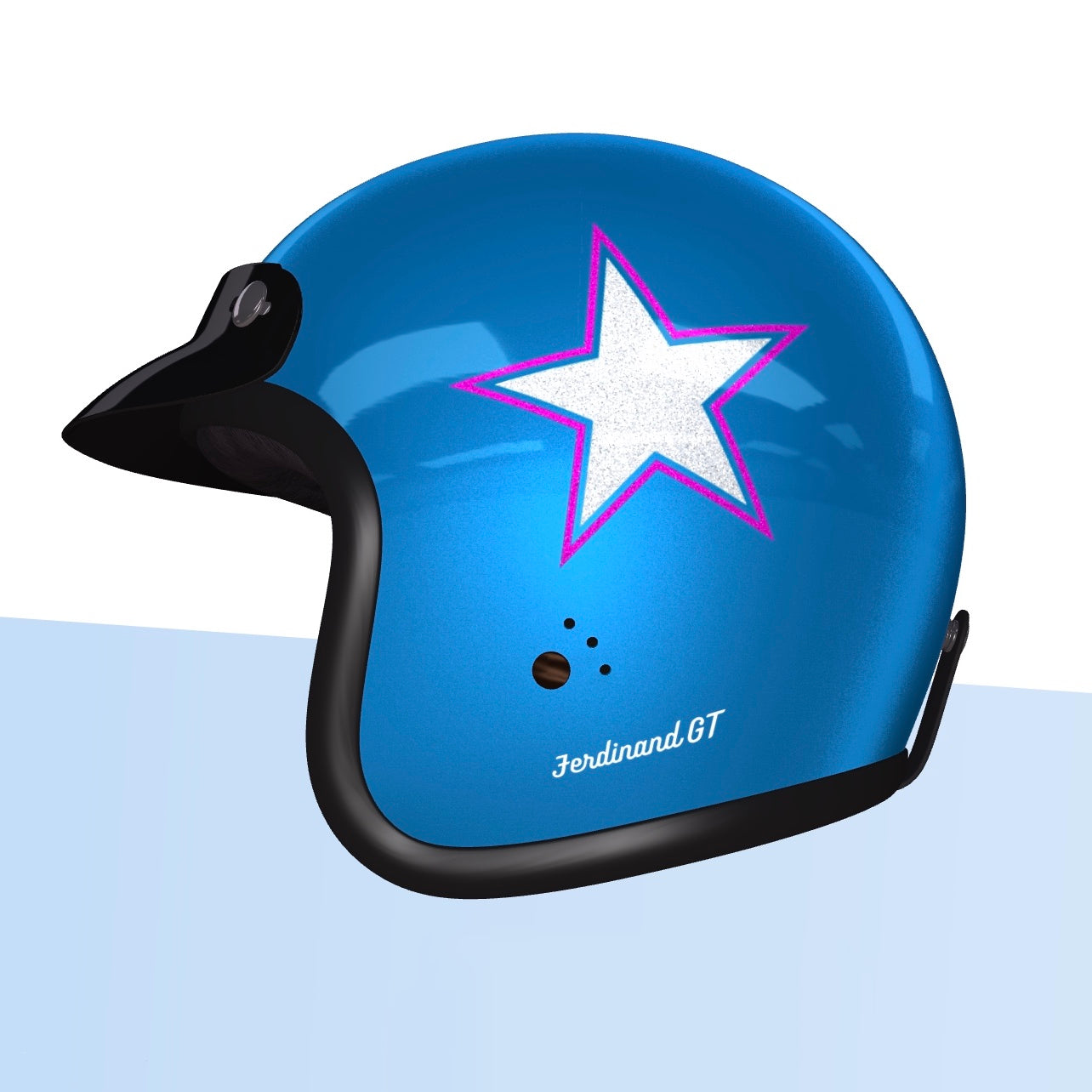 Ferdinand GT Retro Silver Star Helmet - ECE Certified