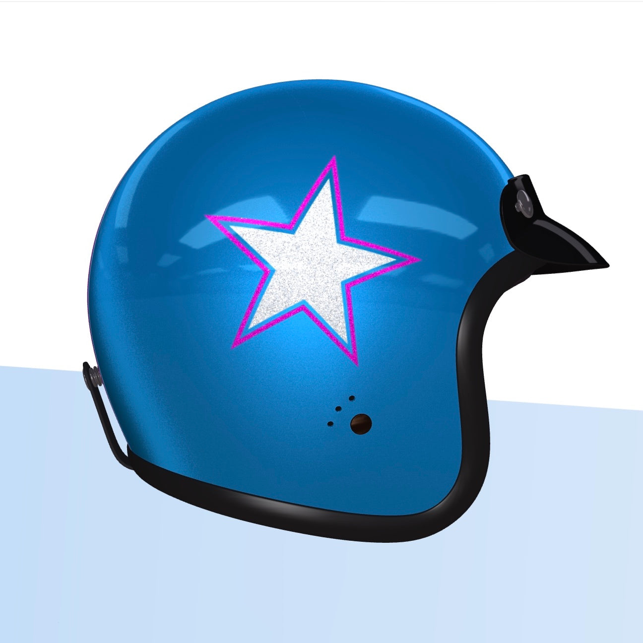 Ferdinand GT Retro Silver Star Helmet - ECE Certified