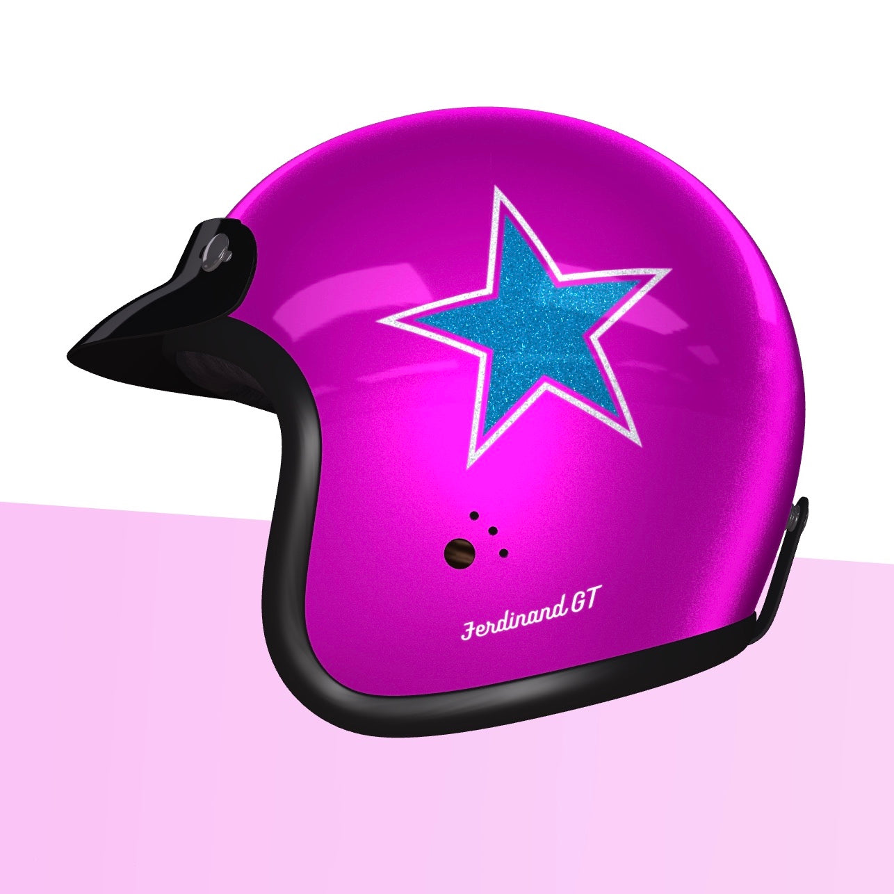 Ferdinand GT Pink Star Helmet - ECE Certified