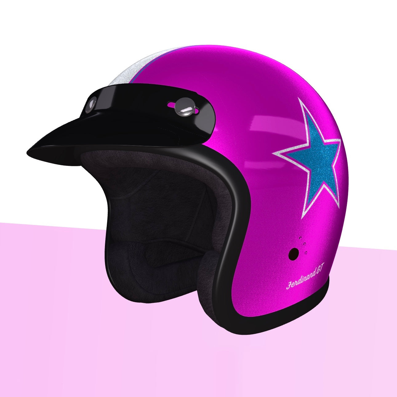 Ferdinand GT Pink Star Helmet - ECE Certified