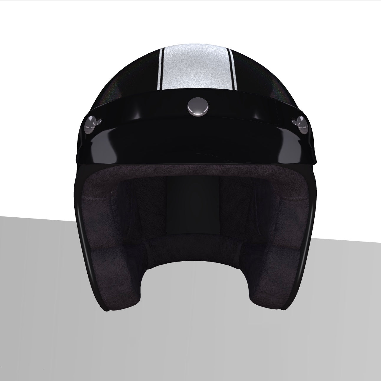 Ferdinand GT Retro Silver Black Helmet - ECE Certified