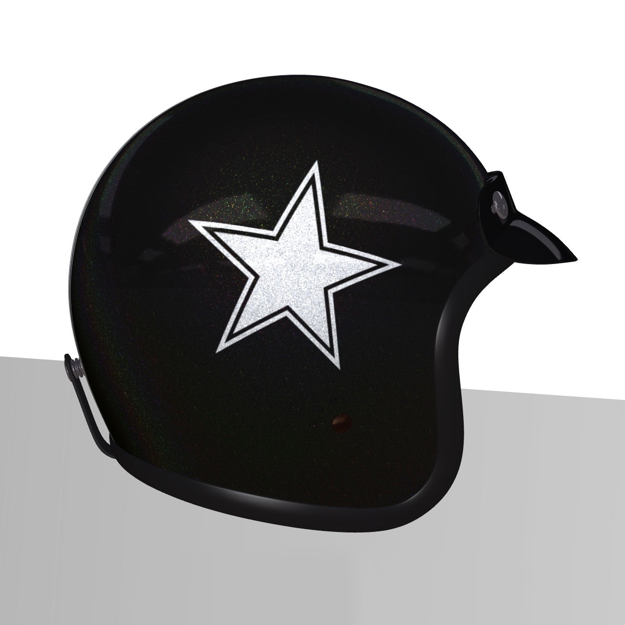 Ferdinand GT Retro Silver Black Helmet - ECE Certified