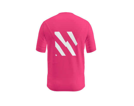 Ferdinand Mens Active Pink T-Shirt - White BOLT without Arm Patch