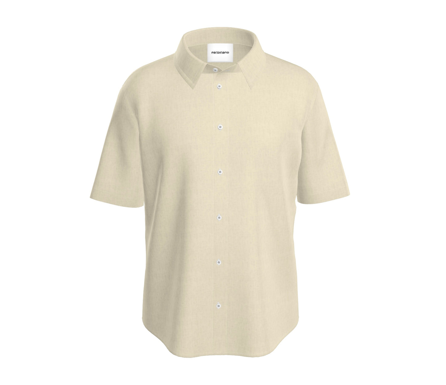 Mens Short Sleeve Active Button Down Cream