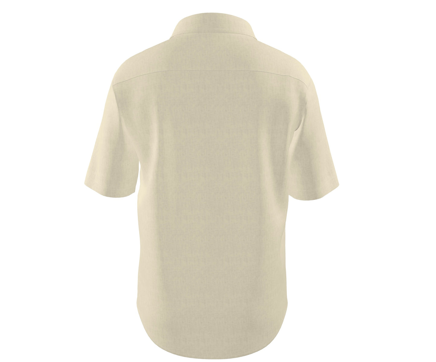 Mens Short Sleeve Active Button Down Cream