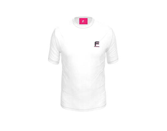 Ferdinand Mens White T-Shirt - F Icon In Black, Pink Shadow