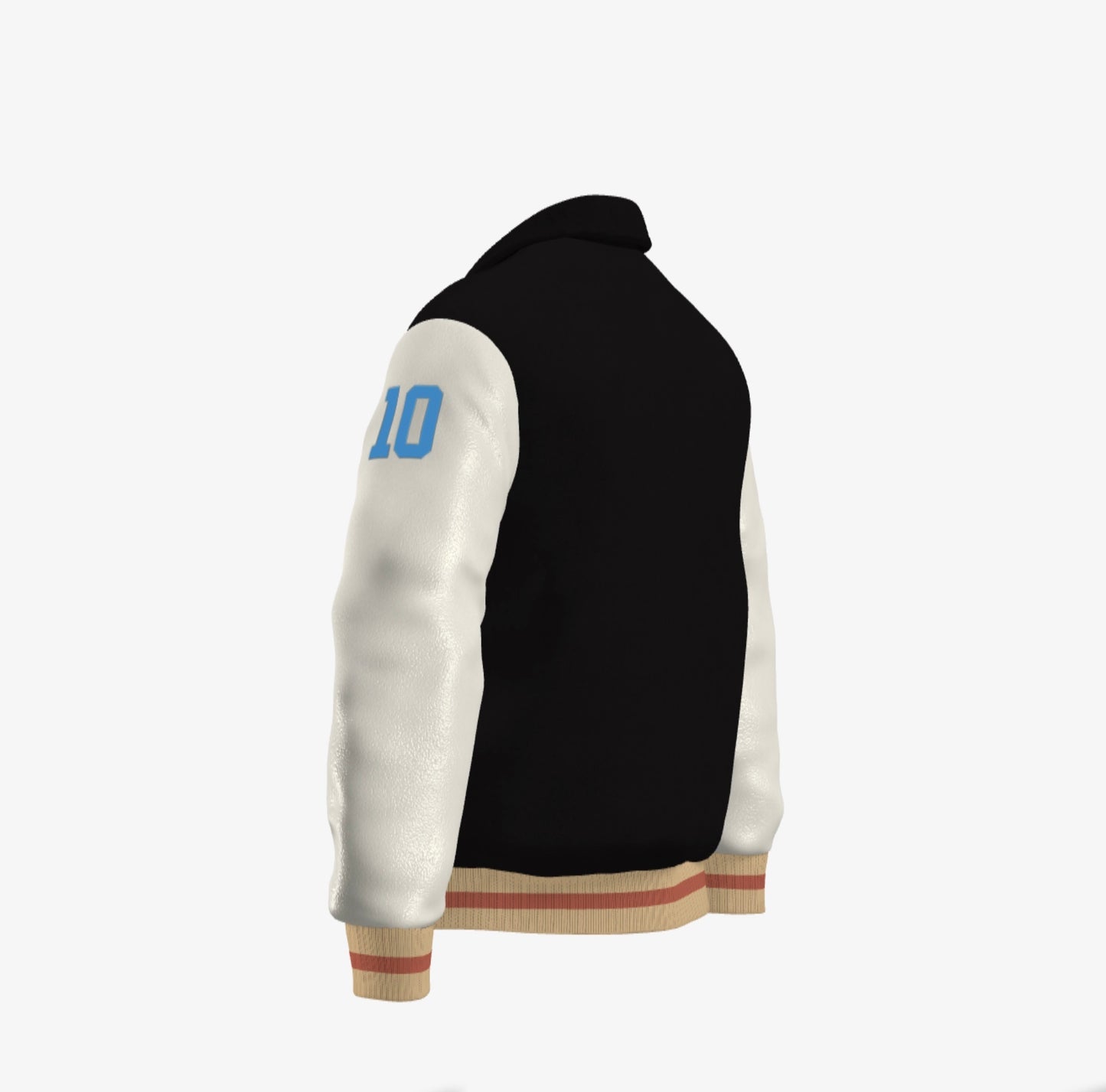 Ferdinand Varsity Jacket in Cream and Black, Signature, Number