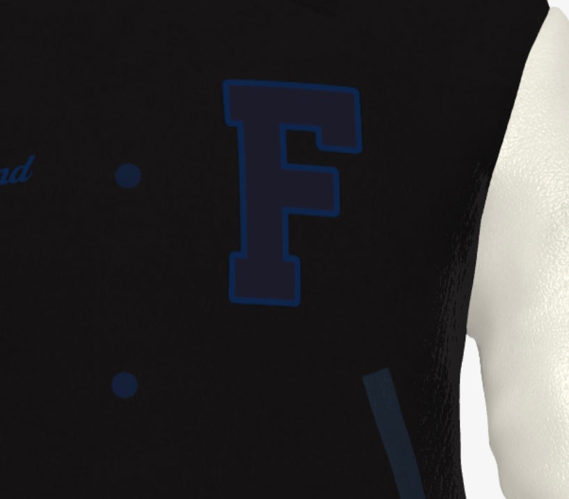 Stealth Influencer - Ferdinand Varsity Jacket ("Limited" Edition,  Black, Blue, Cream)