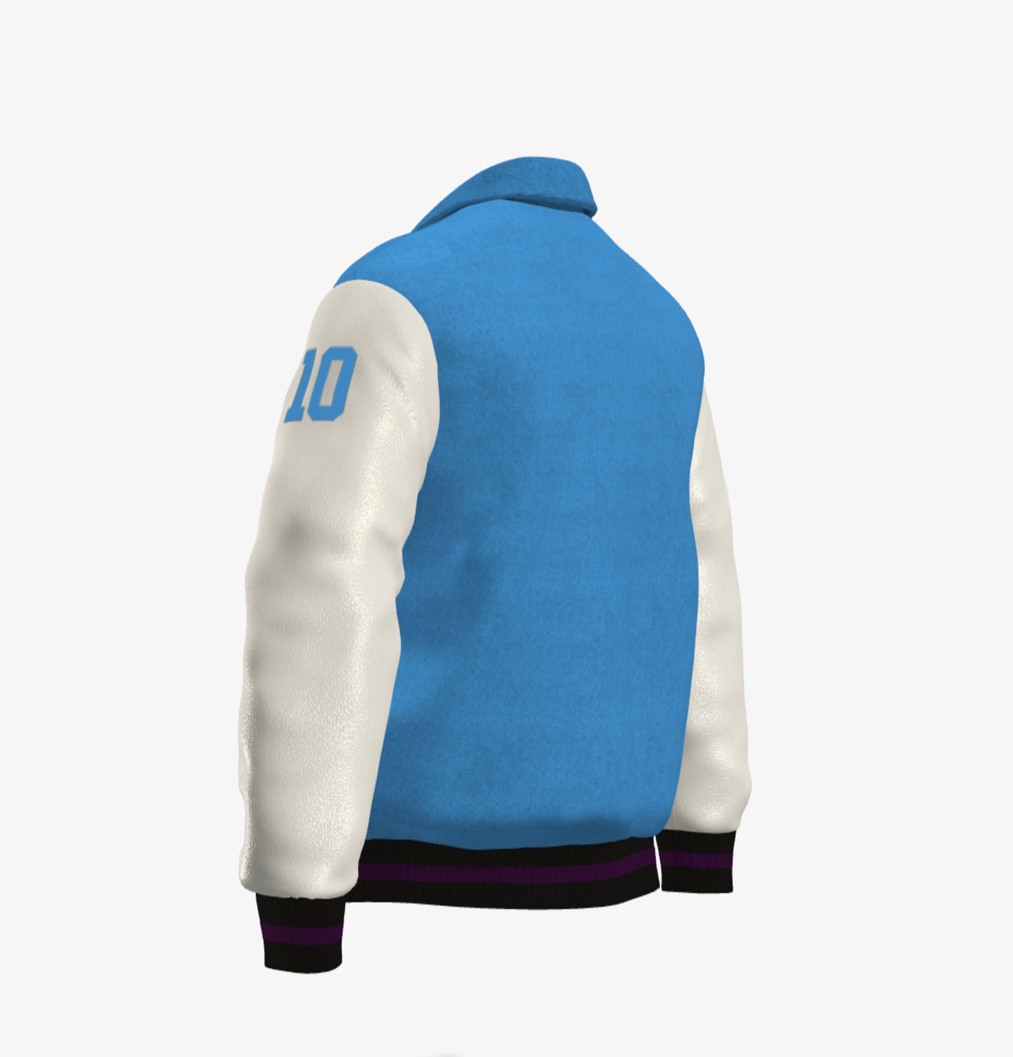 Ferdinand Varsity Jacket in Blue, Cream and Purple - Blueberry