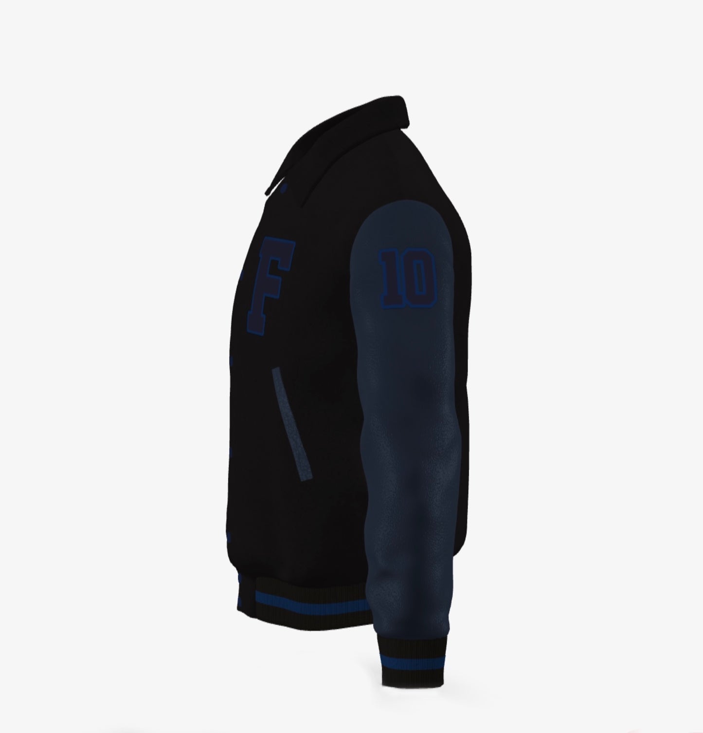 Stealth Influencer - Ferdinand Varsity Jacket ("Limited" Edition,  Black on Blue)